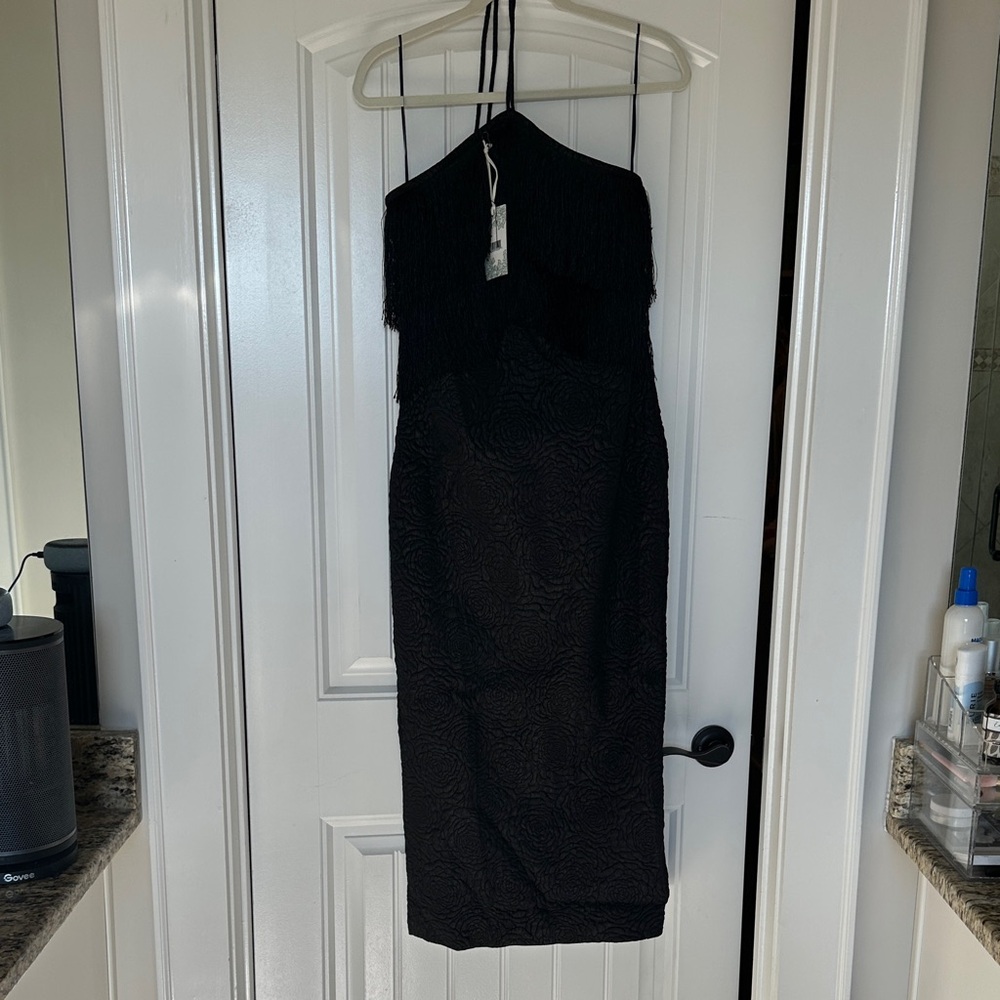 Hyacinth House Tuckernuck black halter dress